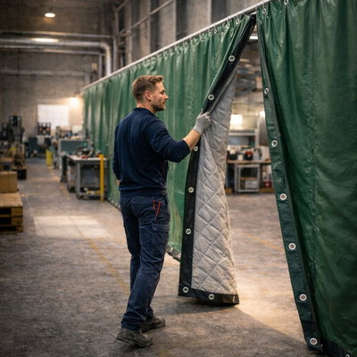 SilentDirect Sound Barrier upphängning på industrigardin