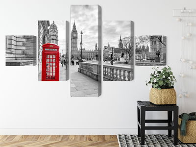 Ljuddämpande tavla - Red London telephone booth 3d