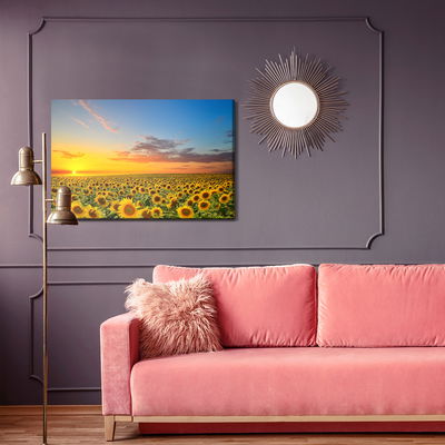 Ljuddämpande tavla - Sunset over a field