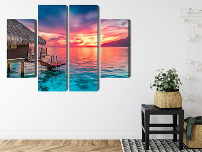 Ljuddämpande tavla - Sunset over the south pacific