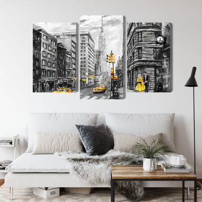 Ljuddämpande tavla - View of the street of new