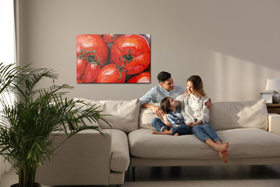 Ljuddämpande tavla - Painted tomatoes close up