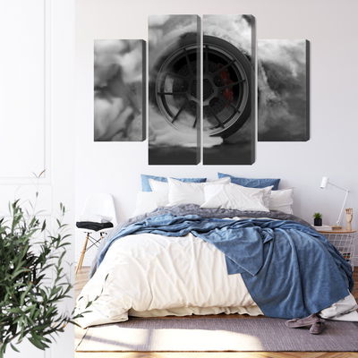 Ljuddämpande tavla - Car wheel in a cloud of 3d