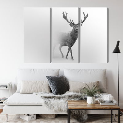 Ljuddämpande tavla - A stately deer in the fog