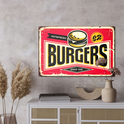 Ljuddämpande tavla - Retro style fast food