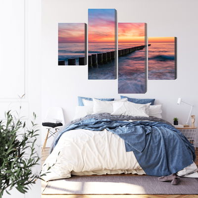 Ljuddämpande tavla - The baltic sea with wooden