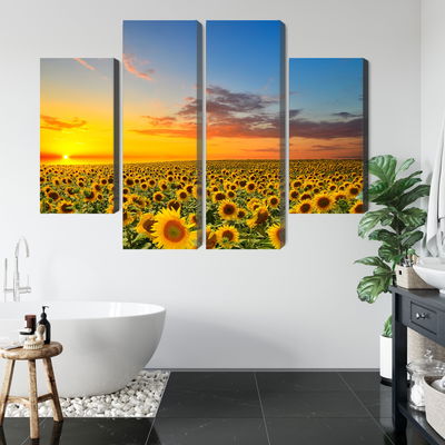 Ljuddämpande tavla - Sunset over a 3d sunflower