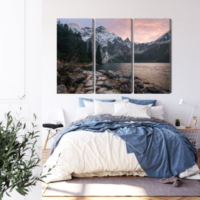 Ljuddämpande tavla - Lake and forest