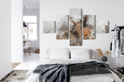 Ljuddämpande tavla - A deer painted with 3d