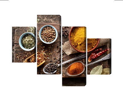 Ljuddämpande tavla - Board with various spices