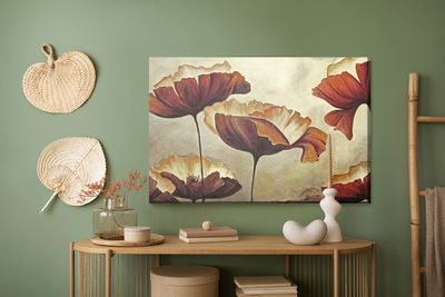 Ljuddämpande tavla - Beautiful poppy flowers