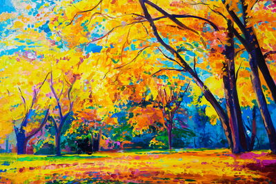 Ljuddämpande tavla - Autumn forest landscape