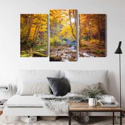 Ljuddämpande tavla - 3d autumn forest landscape