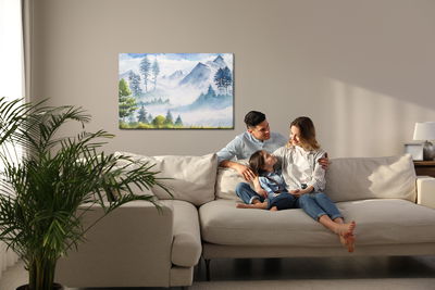 Ljuddämpande tavla - Watercolour mountain