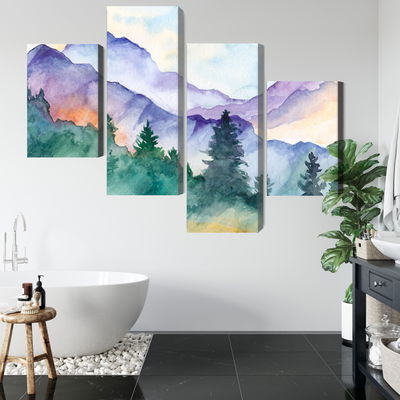 Ljuddämpande tavla - Painted mountain landscape