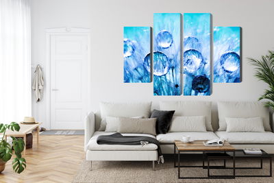 Ljuddämpande tavla - Dew drops on dandelion seeds