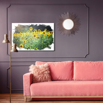 Ljuddämpande tavla - A field of sunflowers