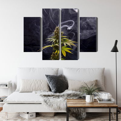 Ljuddämpande tavla - Cannabis plant on a smoky