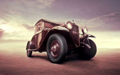 Ljuddämpande tavla - Vintage car with a 3d effect