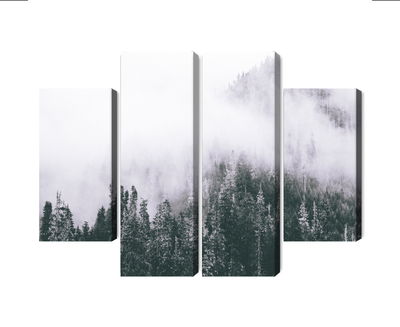 Ljuddämpande tavla - A forest shrouded in fog