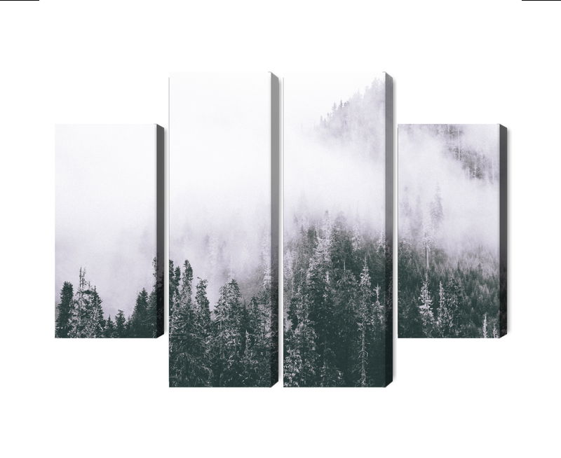 Ljuddämpande tavla - A forest shrouded in fog