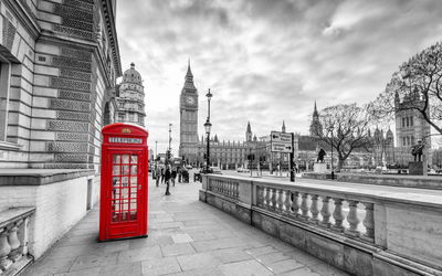 Ljuddämpande tavla - Red London telephone booth 3d