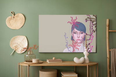 Ljuddämpande tavla - Woman and flower . concept