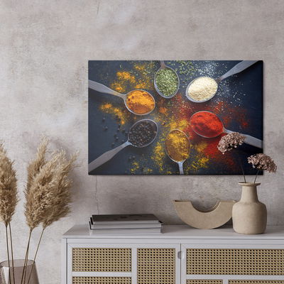 Ljuddämpande tavla - Coloured spices on spoons