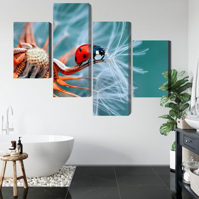 Ljuddämpande tavla - Ladybug on a dandelion