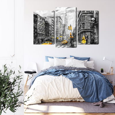 Ljuddämpande tavla - View of the street of new