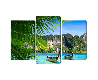 Ljuddämpande tavla - Tropical landscape 3d