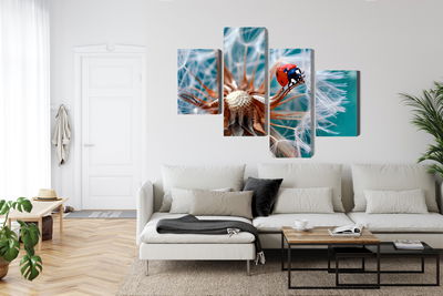 Ljuddämpande tavla - Ladybug on a dandelion