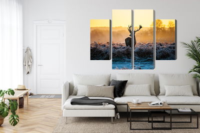 Ljuddämpande tavla - Deer in the rut in 3d