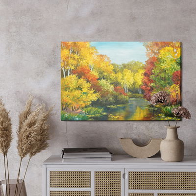 Ljuddämpande tavla - Forest in autumn colors