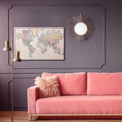 Ljuddämpande tavla - World map in the old style