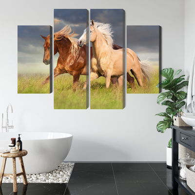 Ljuddämpande tavla - Horses galloping in a 3d