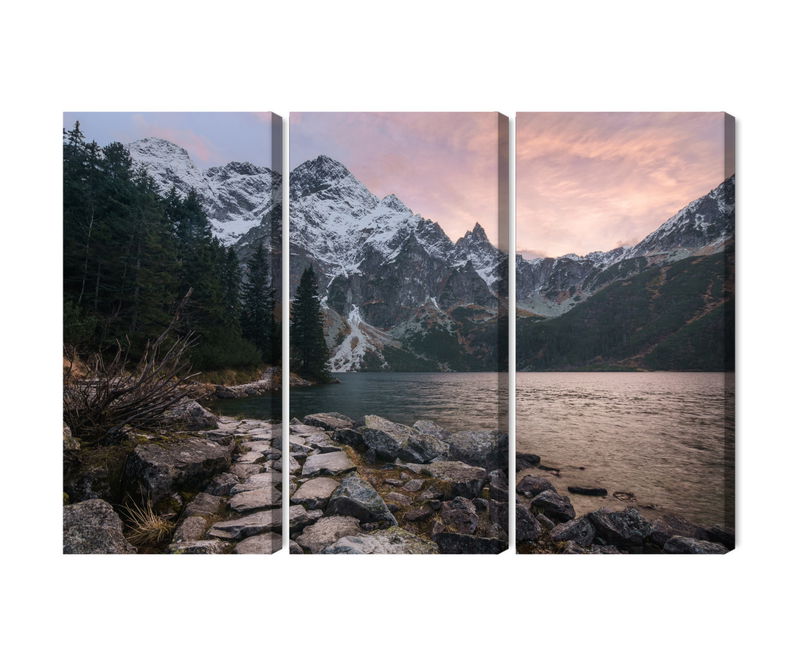 Ljuddämpande tavla - Lake and forest