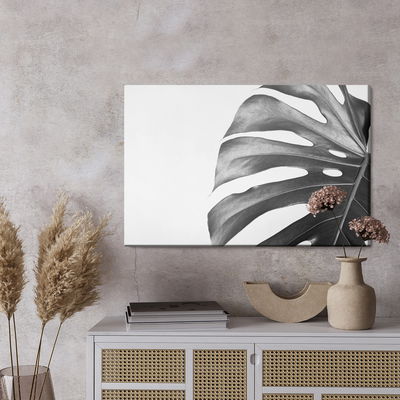 Ljuddämpande tavla - Monstera leaf in black