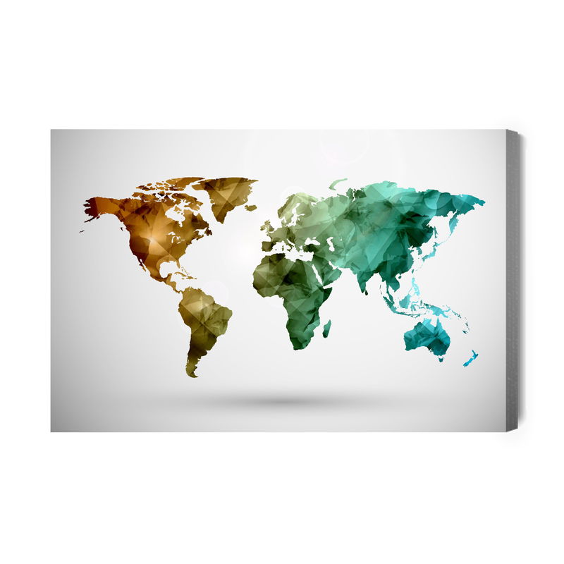 Ljuddämpande tavla - Colorful map with 3d effect