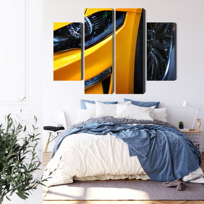 Ljuddämpande tavla - Front of a yellow sports car