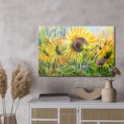 Ljuddämpande tavla - Sunflowers as drawn