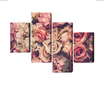 Ljuddämpande tavla - Delicate colorful 3d flowers