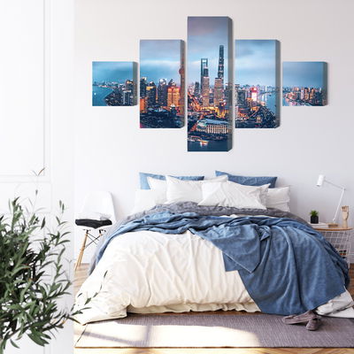 Ljuddämpande tavla - Shanghai panorama at night