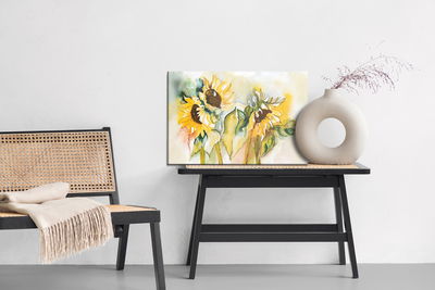 Ljuddämpande tavla - Watercolor sunflowers