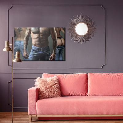 Ljuddämpande tavla - Tattooed man with women