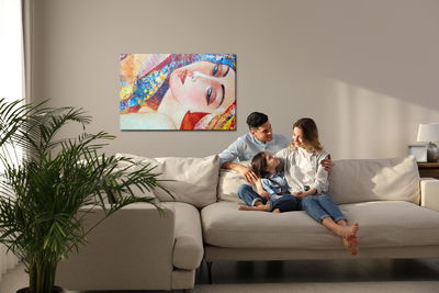 Ljuddämpande tavla - A colorful portrait