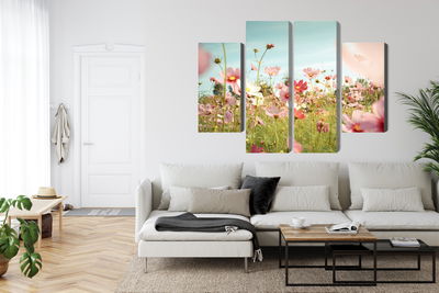 Ljuddämpande tavla - Cosmos flowers in the garden