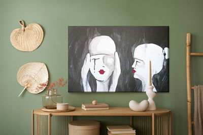 Ljuddämpande tavla - An abstract portrait of two