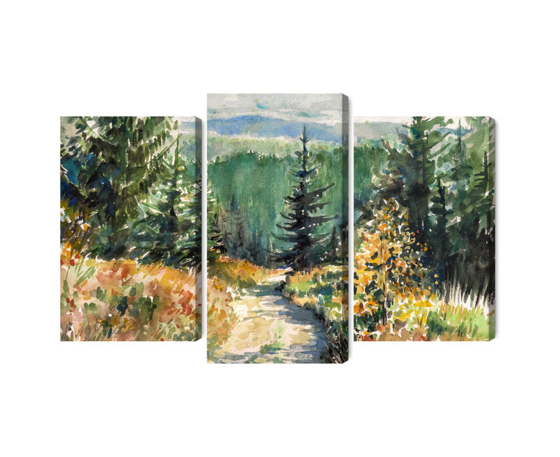 Ljuddämpande tavla - Forest landscape painted