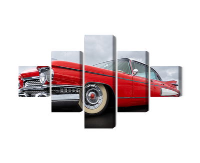 Ljuddämpande tavla - A red car from the 1950s